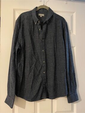 Ash & Erie Men’s Heather Gray Knit Button-Down Shirt Size L